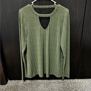 Elegant Olive Long Sleeve Top